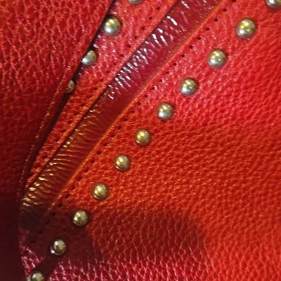 Brighton Andie Deep Burgundy Studded Pebbled Leather Shoulder Bag - Picture 15 of 16